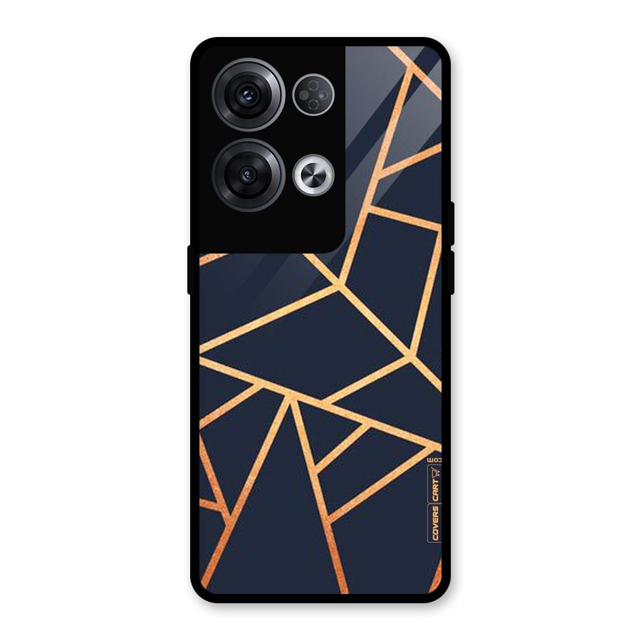 Golden Pattern Glass Back Case for Oppo Reno8 Pro 5G