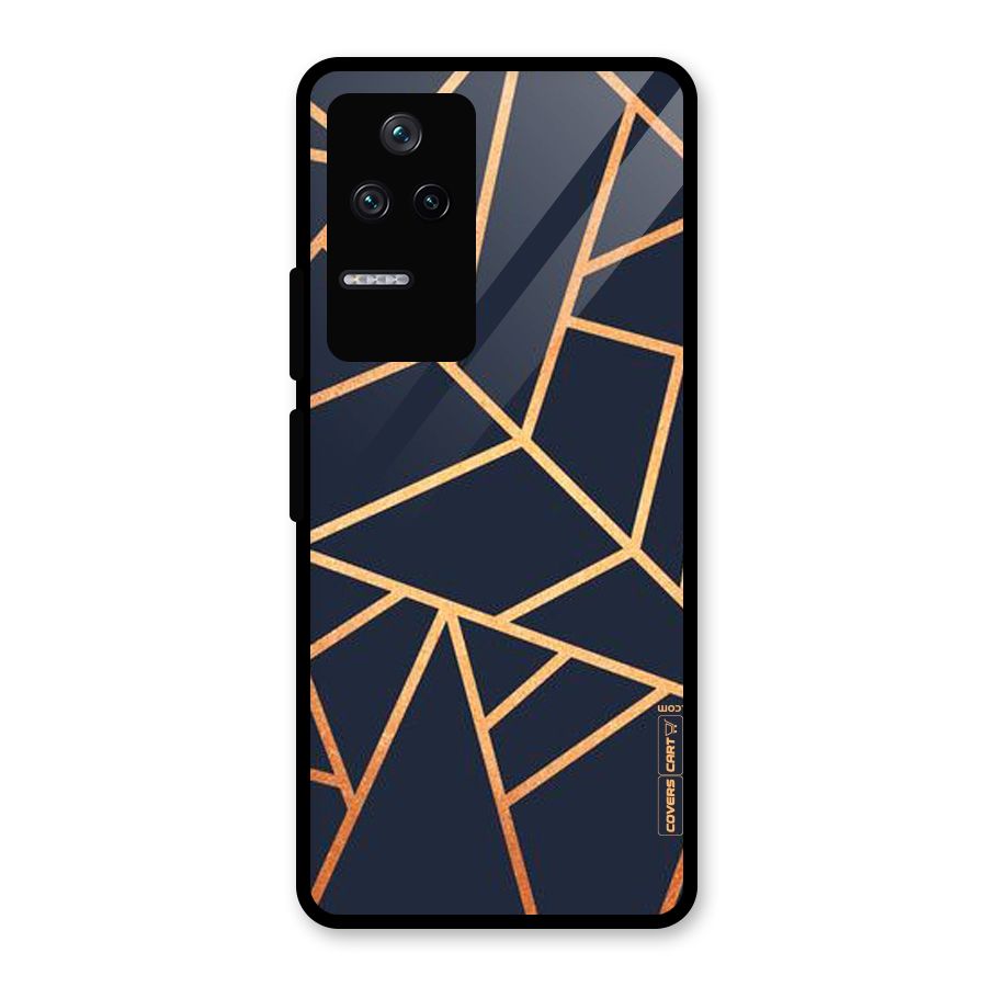 Golden Pattern Glass Back Case for Poco F4 5G