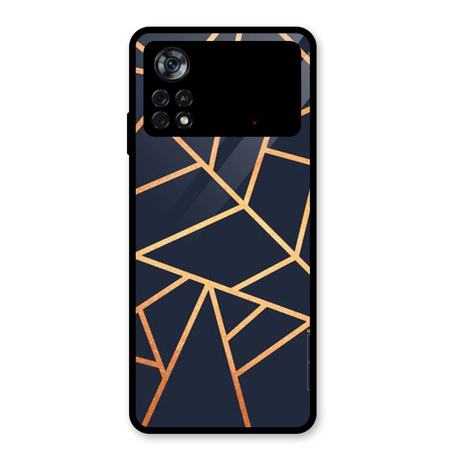 Golden Pattern Glass Back Case for Poco X4 Pro 5G