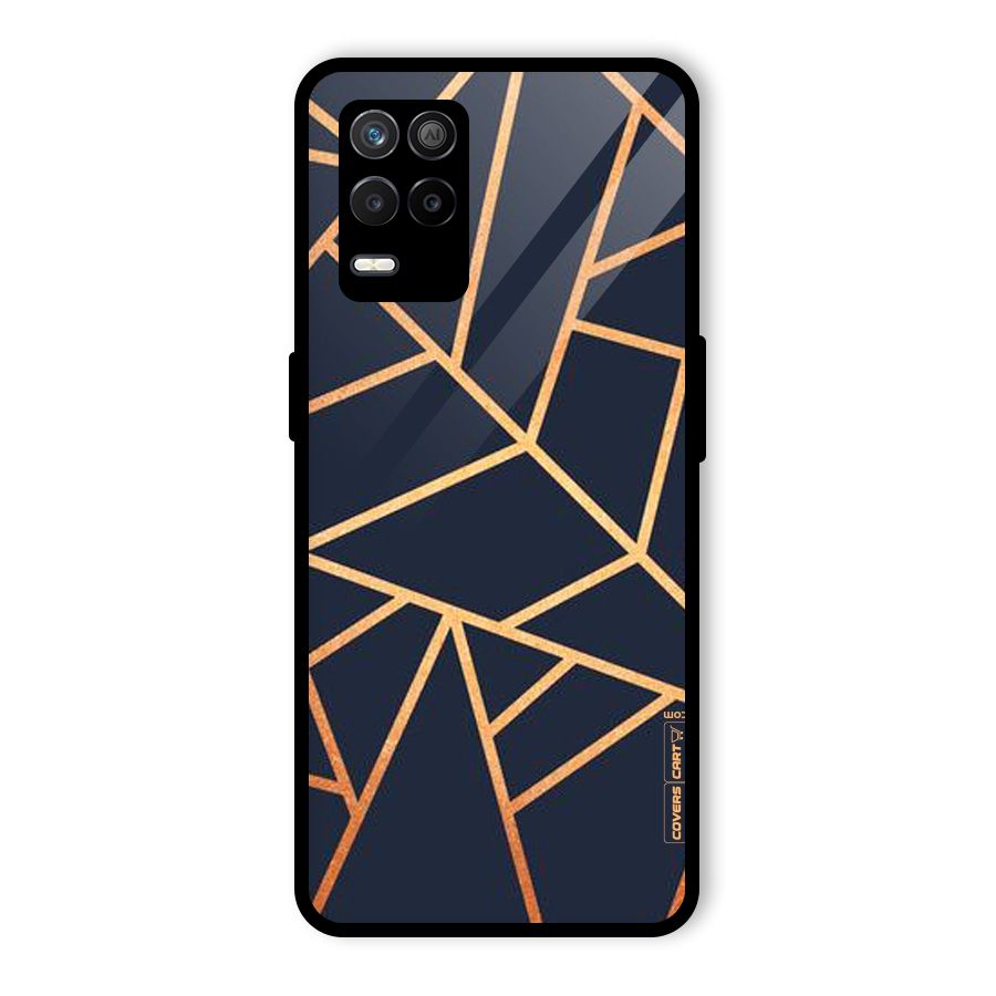 Golden Pattern Glass Back Case for Realme 8 5G