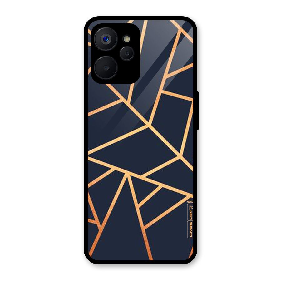 Golden Pattern Glass Back Case for Realme 9i 5G