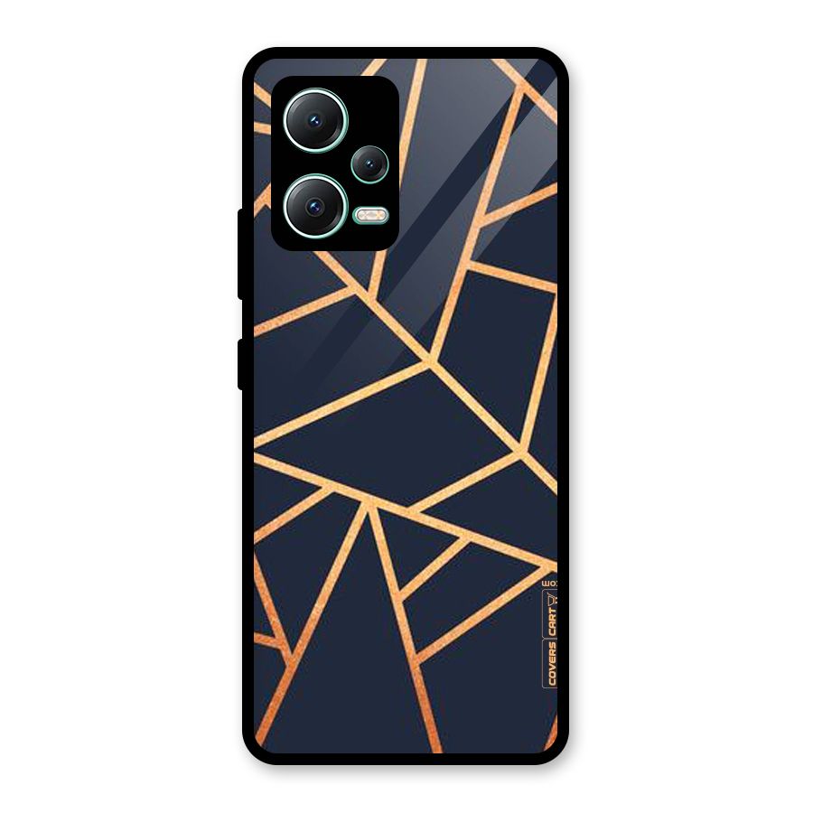 Golden Pattern Glass Back Case for Redmi Note 12 5G