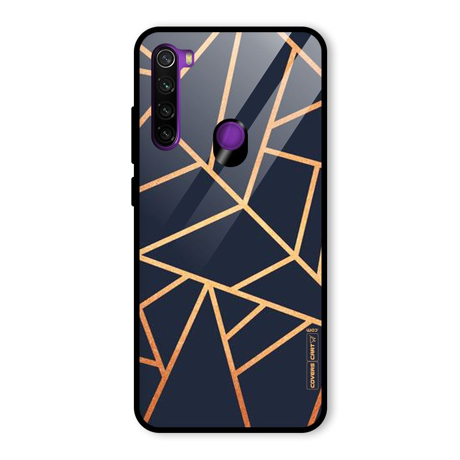 Golden Pattern Glass Back Case for Redmi Note 8