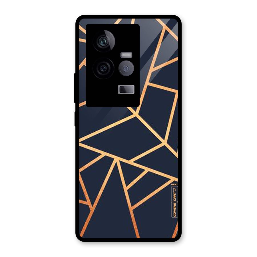 Golden Pattern Glass Back Case for Vivo iQOO 11 5G
