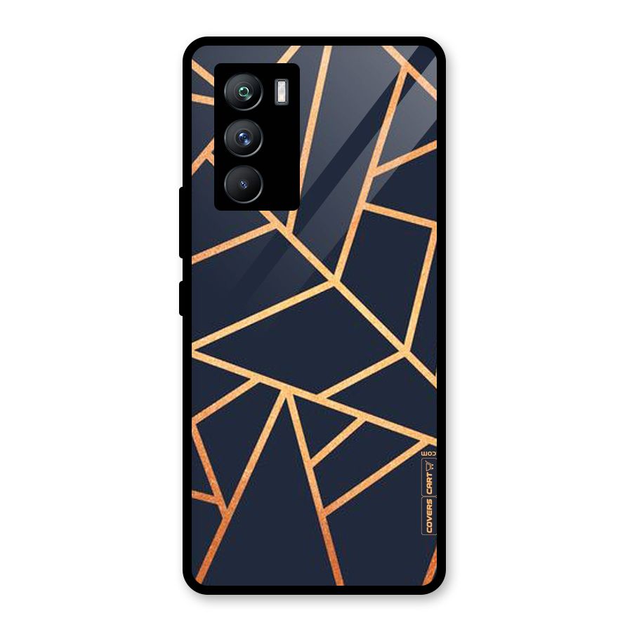 Golden Pattern Glass Back Case for Vivo iQOO 9 SE
