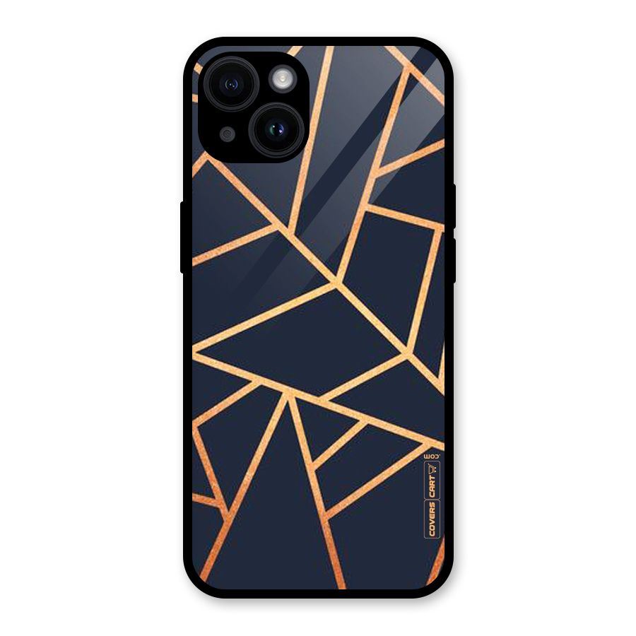 Golden Pattern Glass Back Case for iPhone 14