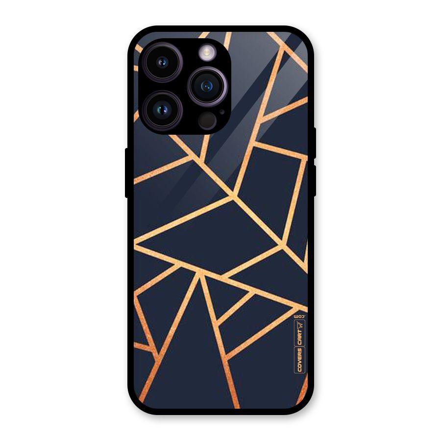 Golden Pattern Glass Back Case for iPhone 14 Pro Max