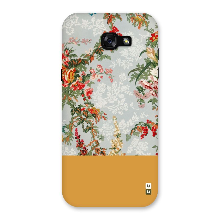 Golden Stripe on Floral Back Case for Galaxy A7 (2017)