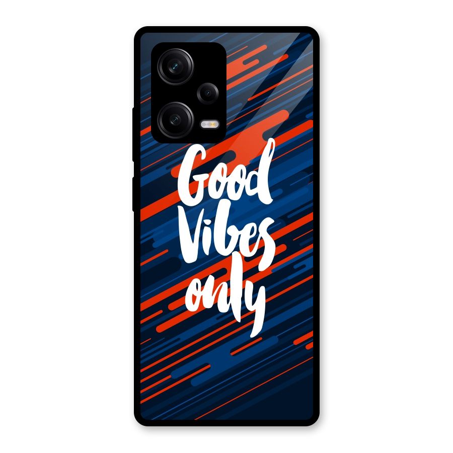 Good Vibes Only Glass Back Case for Redmi Note 12 Pro