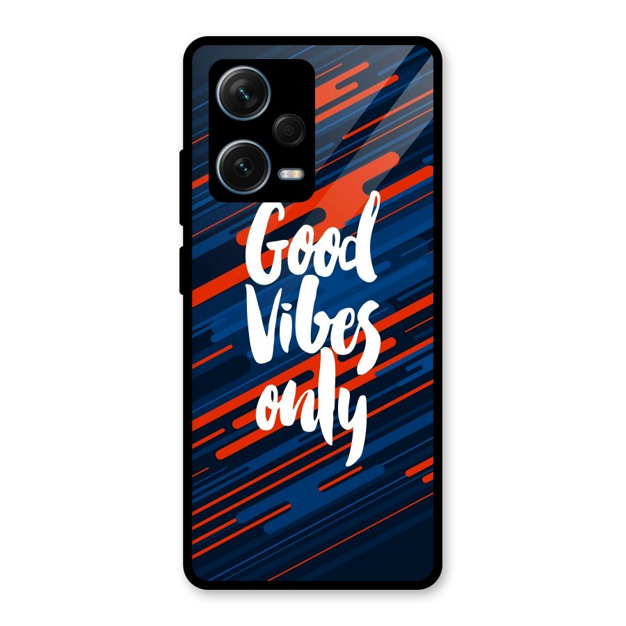Good Vibes Only Glass Back Case for Redmi Note 12 Pro Plus 5G