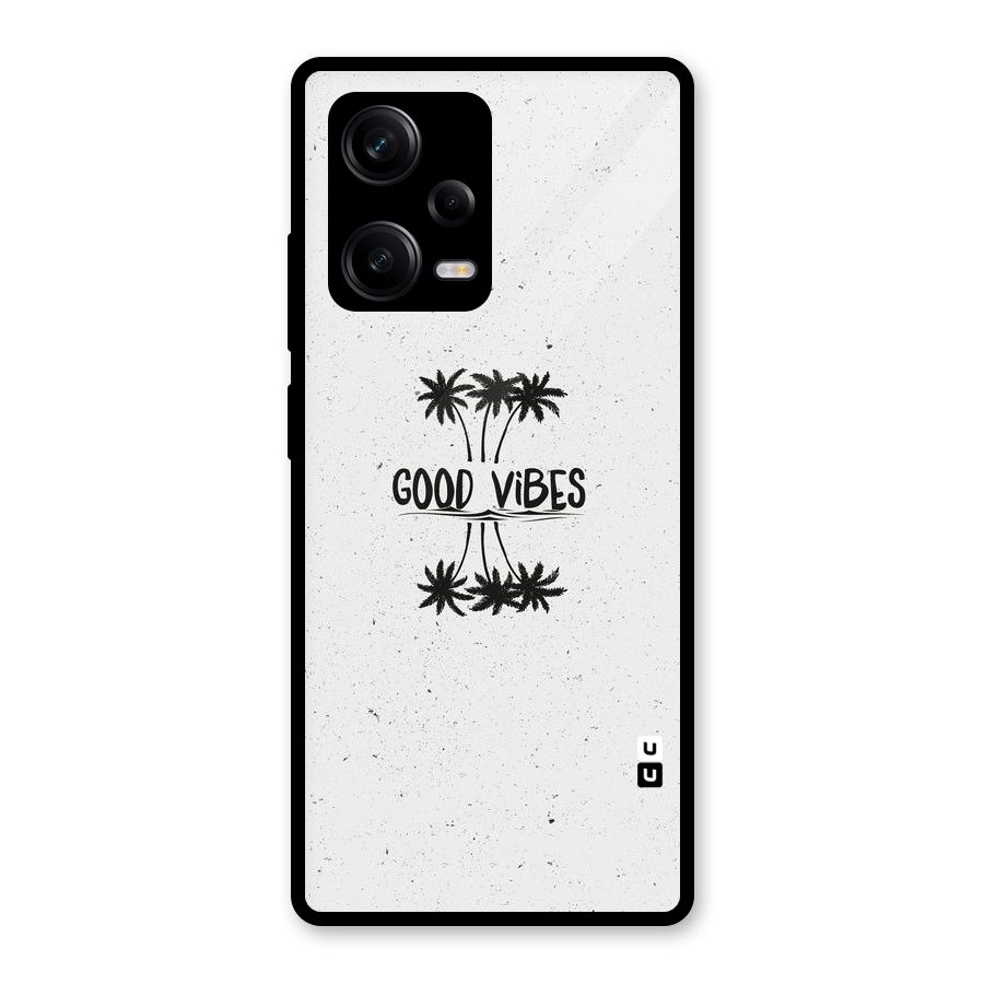 Good Vibes Rugged Glass Back Case for Redmi Note 12 Pro
