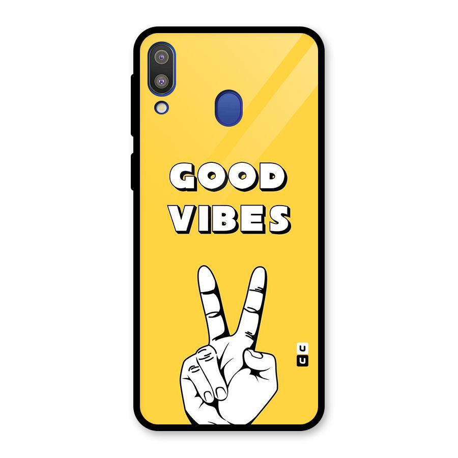 Good Vibes Victory Glass Back Case for Galaxy M20