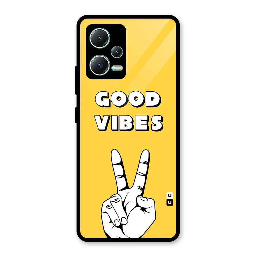Good Vibes Victory Glass Back Case for Redmi Note 12 5G