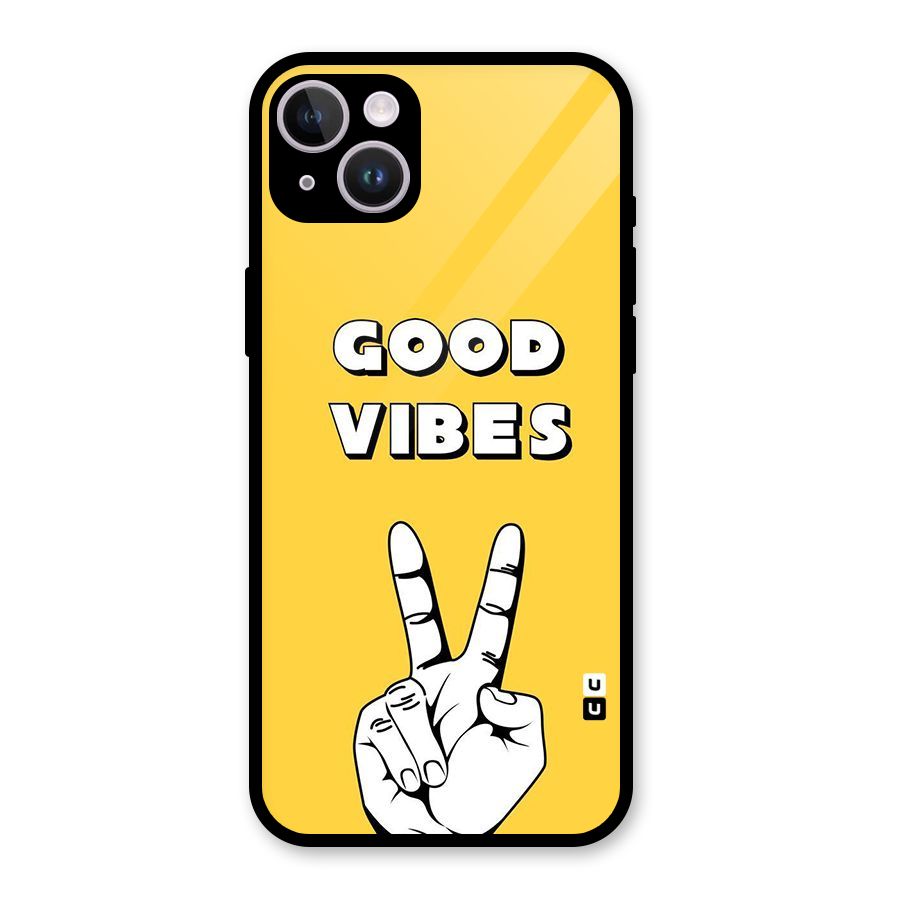 Good Vibes Victory Glass Back Case for iPhone 14 Plus