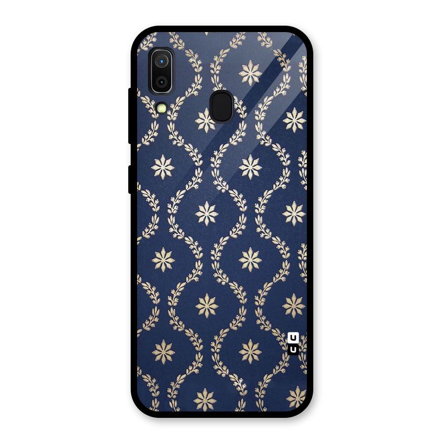Gorgeous Gold Leaf Pattern Glass Back Case for Galaxy A30