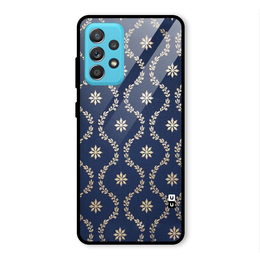 Gorgeous Gold Leaf Pattern Glass Back Case for Galaxy A52s 5G