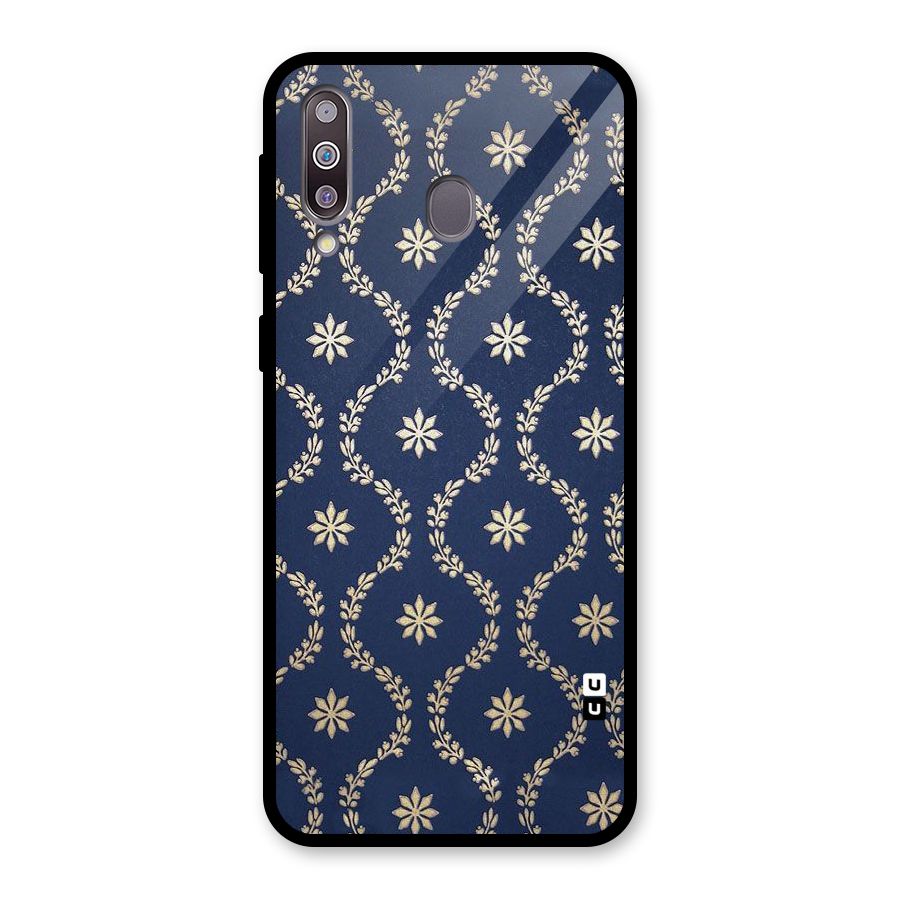Gorgeous Gold Leaf Pattern Glass Back Case for Galaxy M30