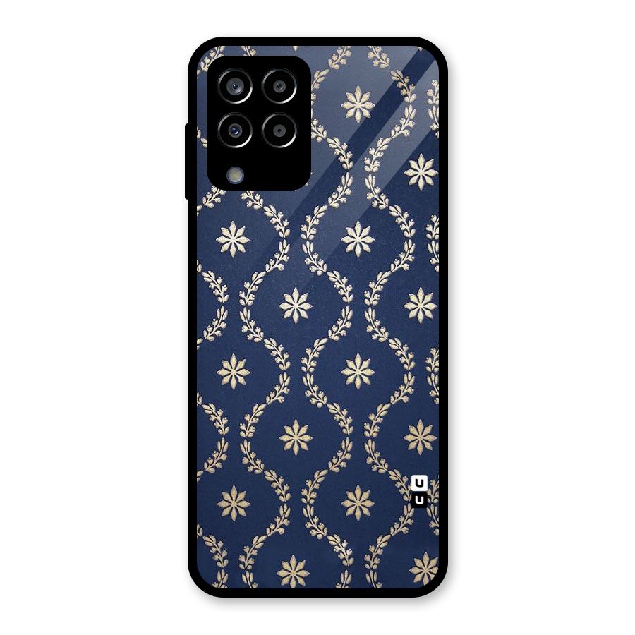 Gorgeous Gold Leaf Pattern Glass Back Case for Galaxy M33