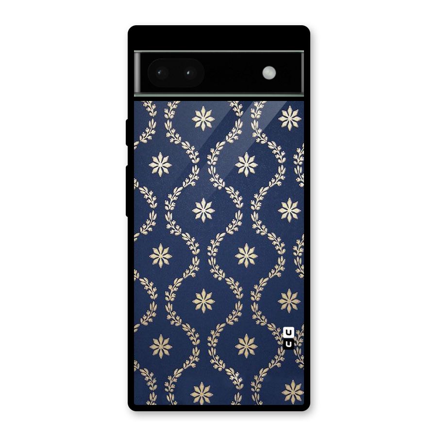 Gorgeous Gold Leaf Pattern Glass Back Case for Google Pixel 6a