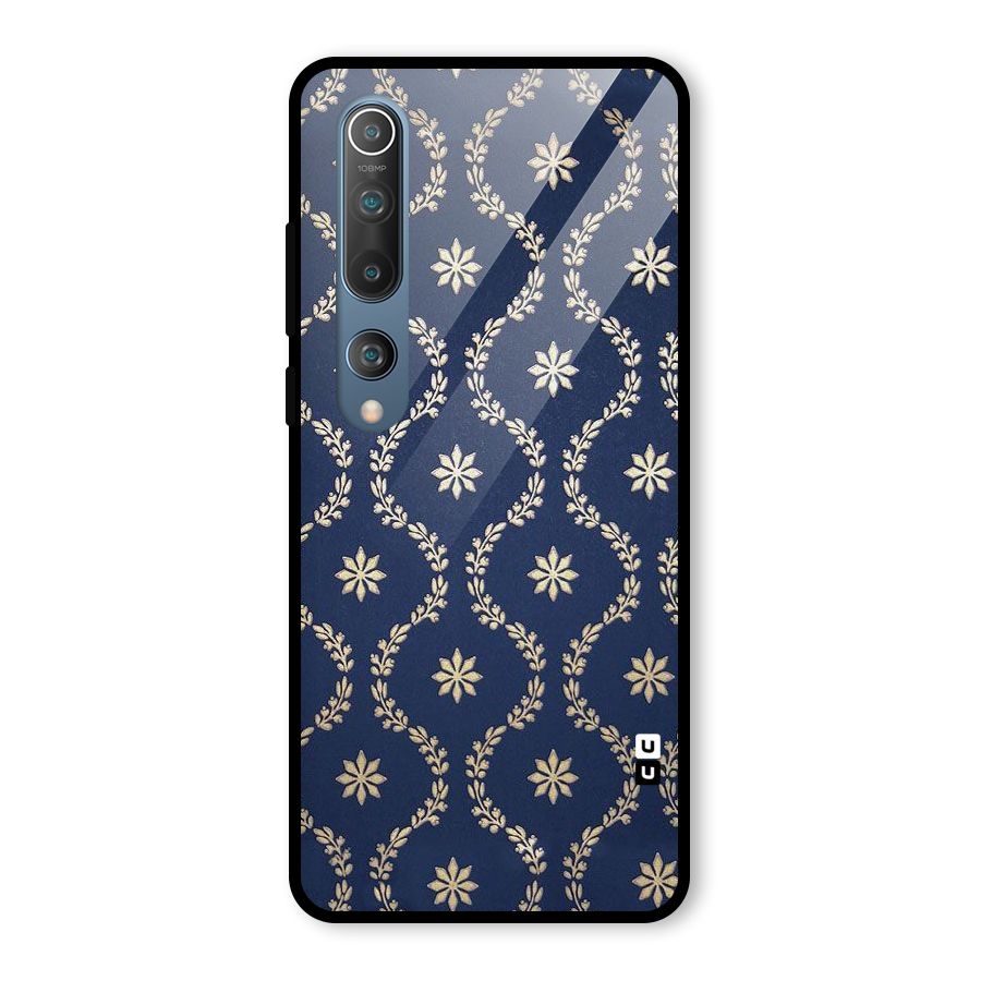 Gorgeous Gold Leaf Pattern Glass Back Case for Mi 10