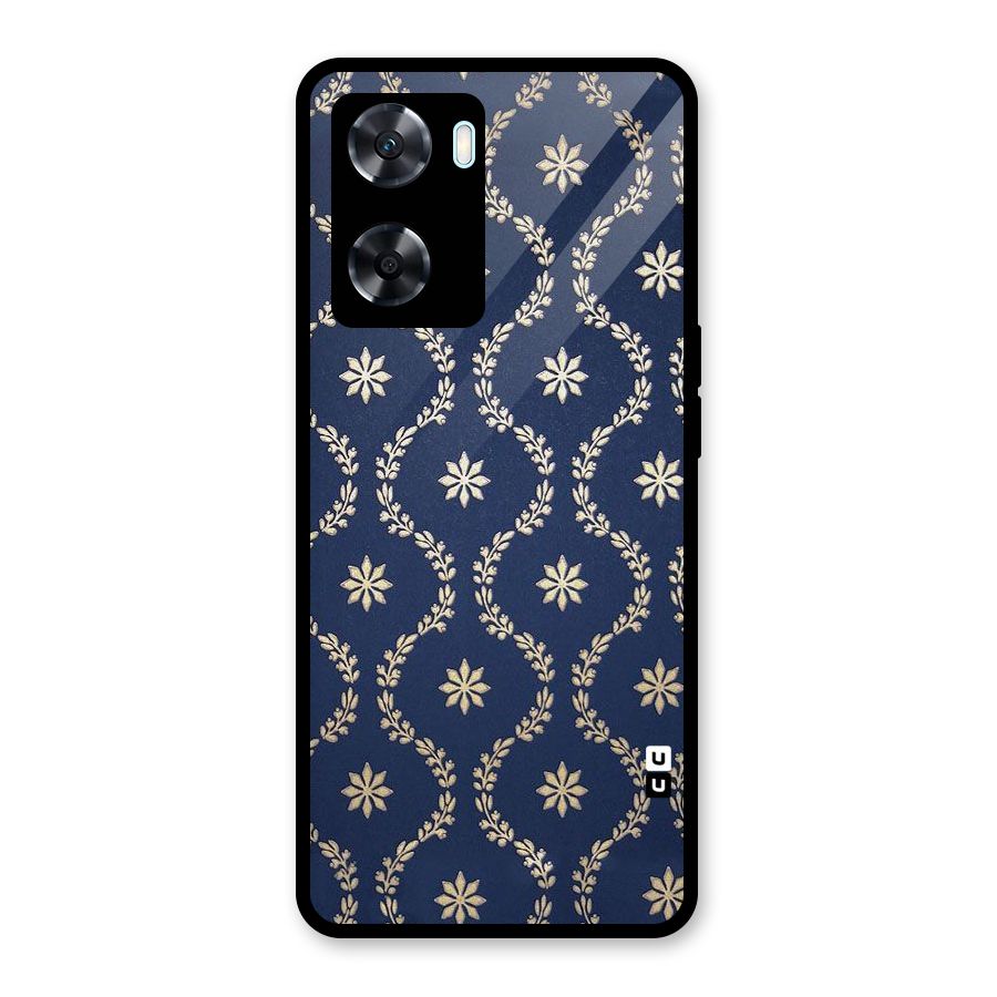 Gorgeous Gold Leaf Pattern Glass Back Case for Oppo A77