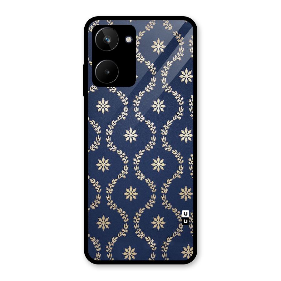 Gorgeous Gold Leaf Pattern Glass Back Case for Realme 10