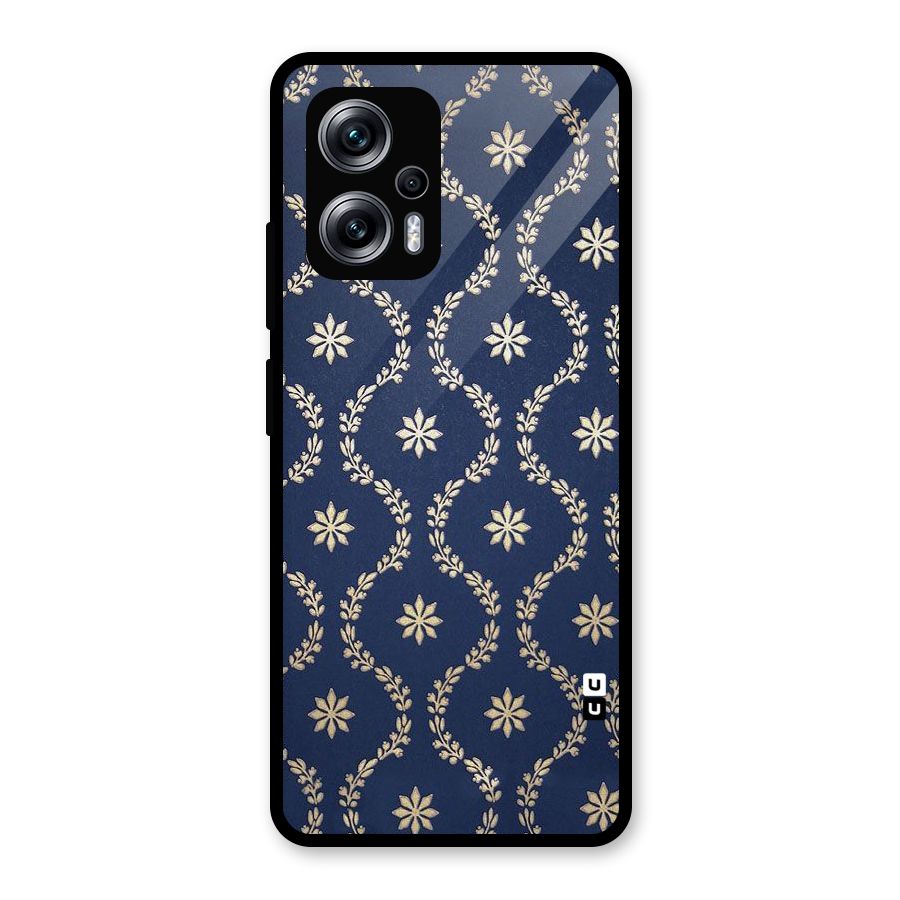 Gorgeous Gold Leaf Pattern Glass Back Case for Redmi K50i