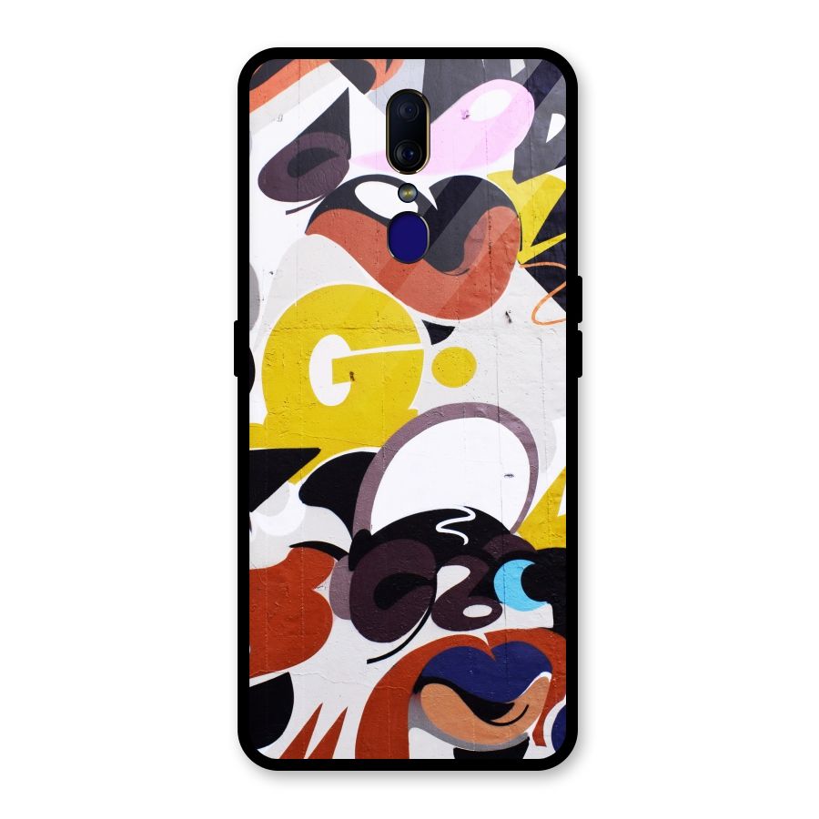 Graffiti Wall Glass Back Case for Oppo F11