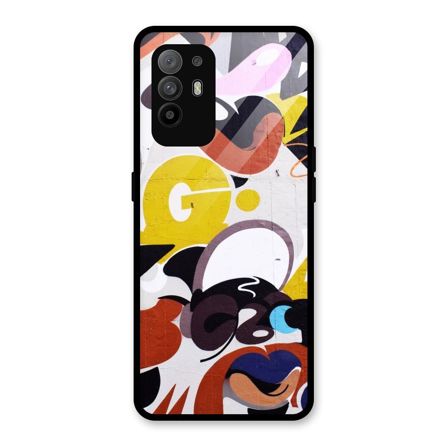 Graffiti Wall Glass Back Case for Oppo F19 Pro Plus 5G