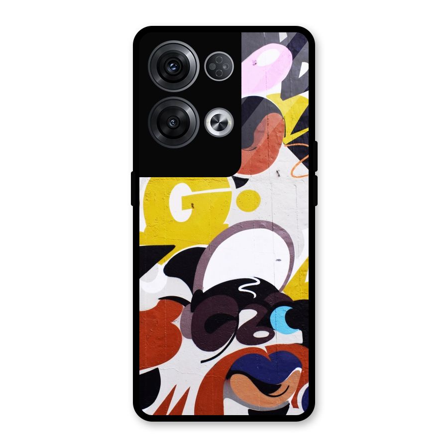 Graffiti Wall Glass Back Case for Oppo Reno8 Pro 5G