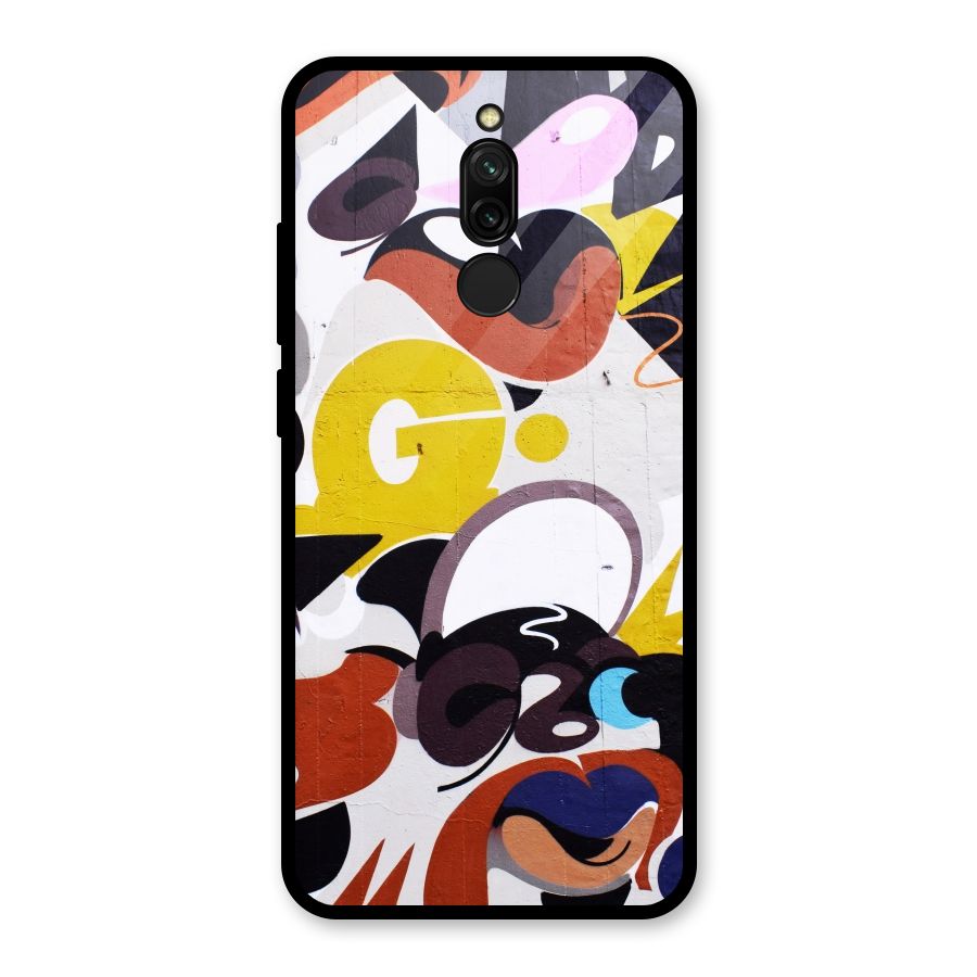 Graffiti Wall Glass Back Case for Redmi 8