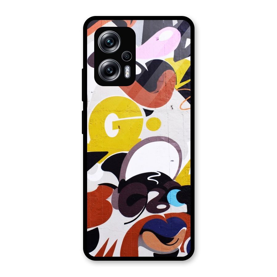 Graffiti Wall Glass Back Case for Redmi K50i