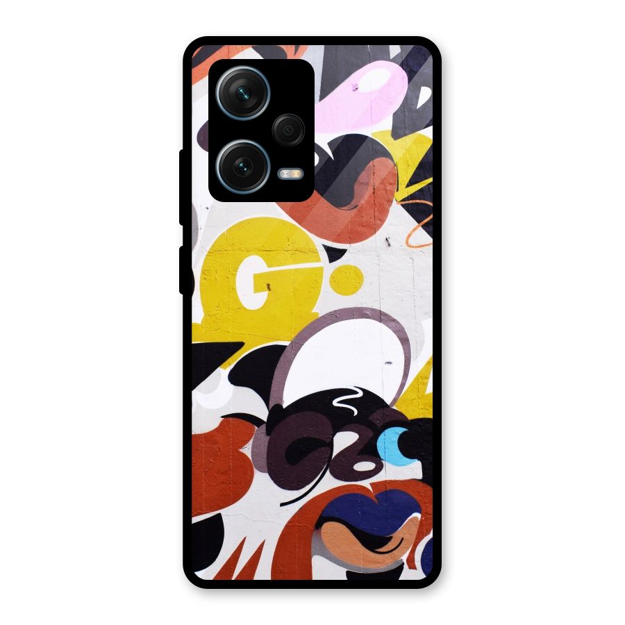 Graffiti Wall Glass Back Case for Redmi Note 12 Pro Plus 5G