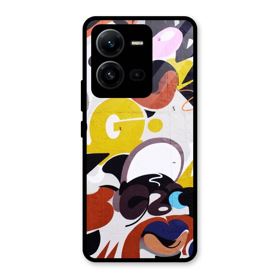 Graffiti Wall Glass Back Case for Vivo V25