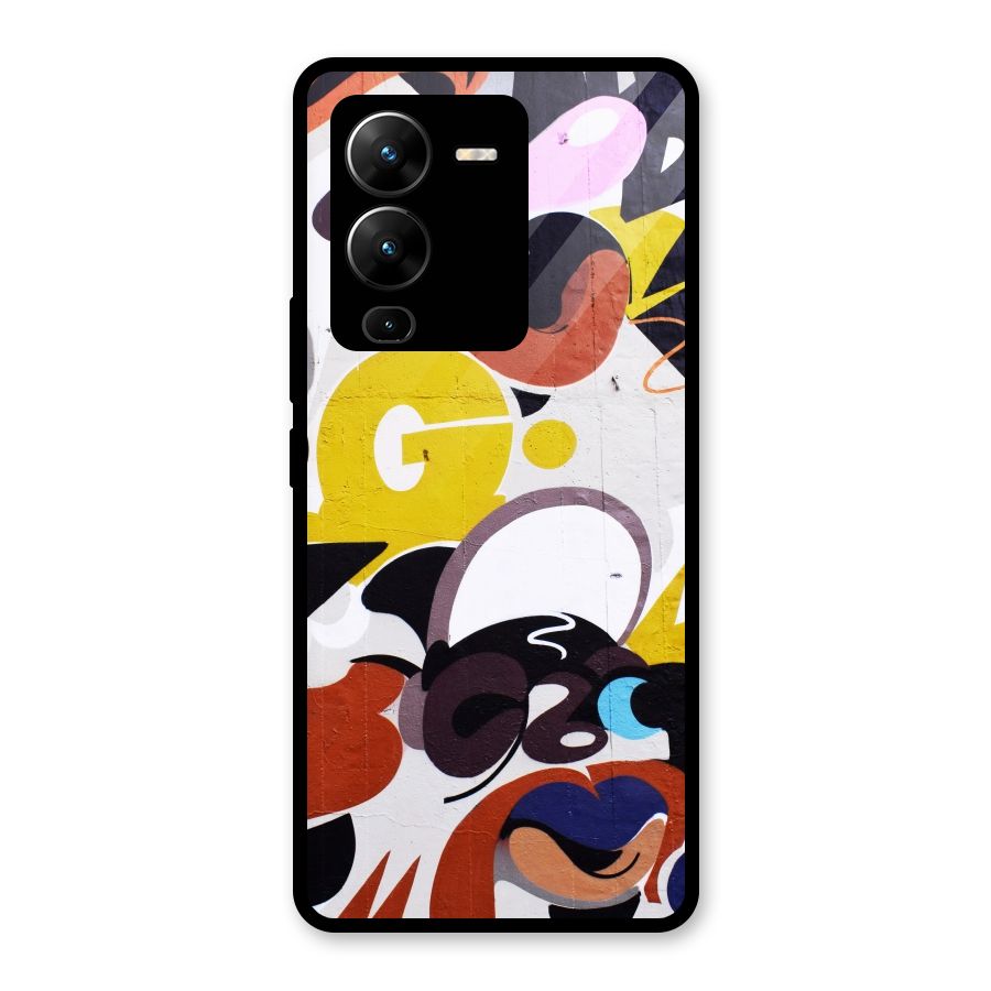 Graffiti Wall Glass Back Case for Vivo V25 Pro