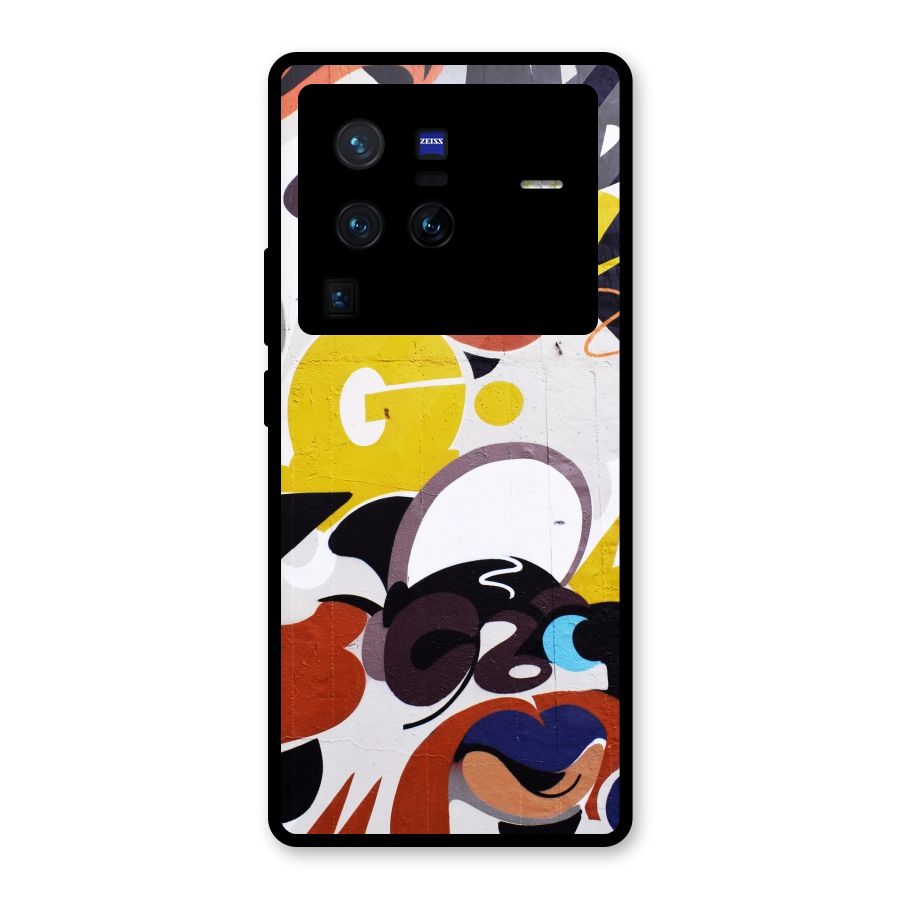 Graffiti Wall Glass Back Case for Vivo X80 Pro