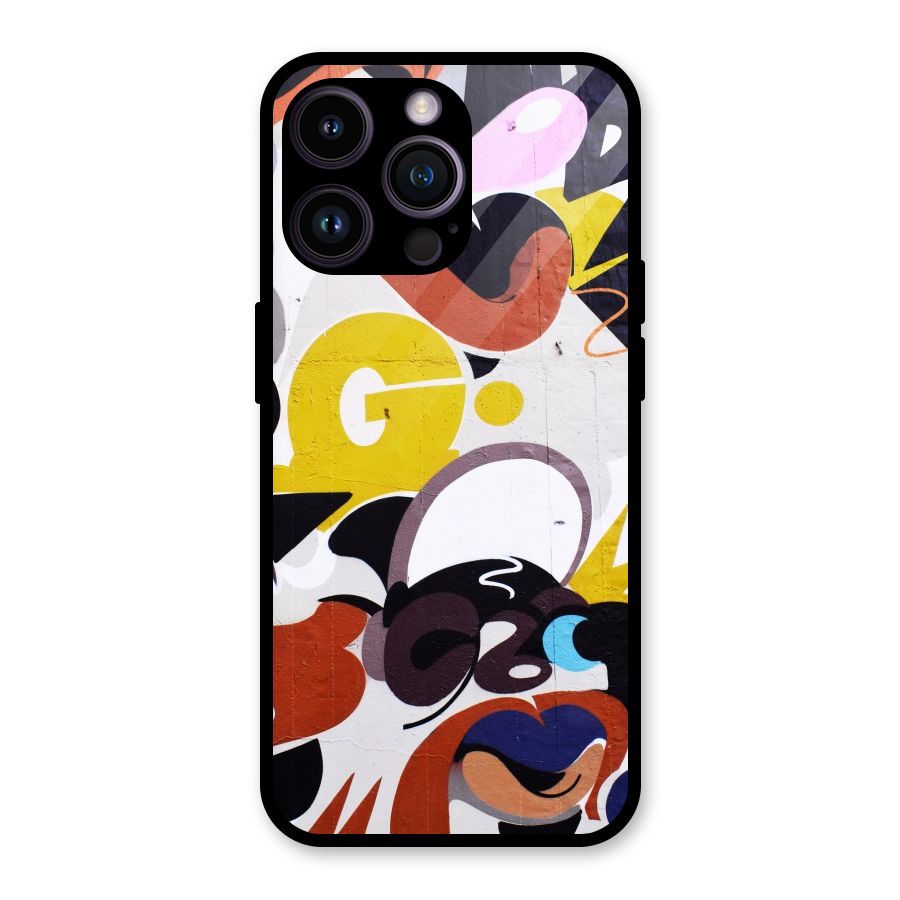 Graffiti Wall Glass Back Case for iPhone 14 Pro Max