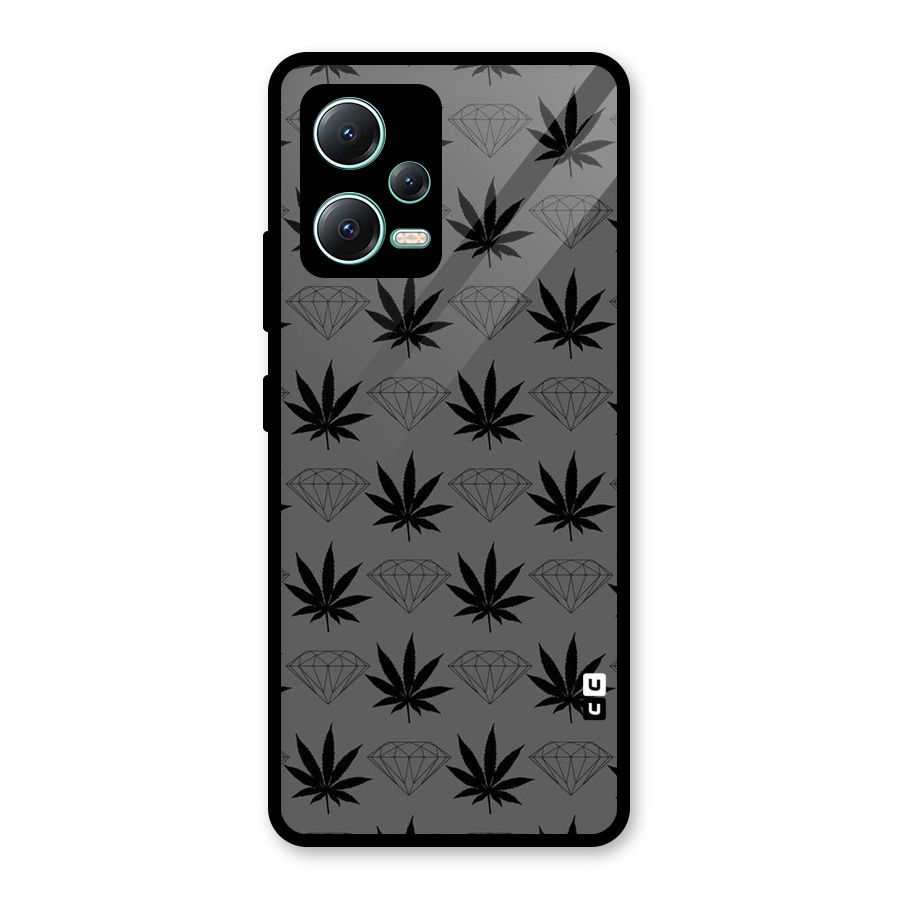 Grass Diamond Glass Back Case for Redmi Note 12 5G