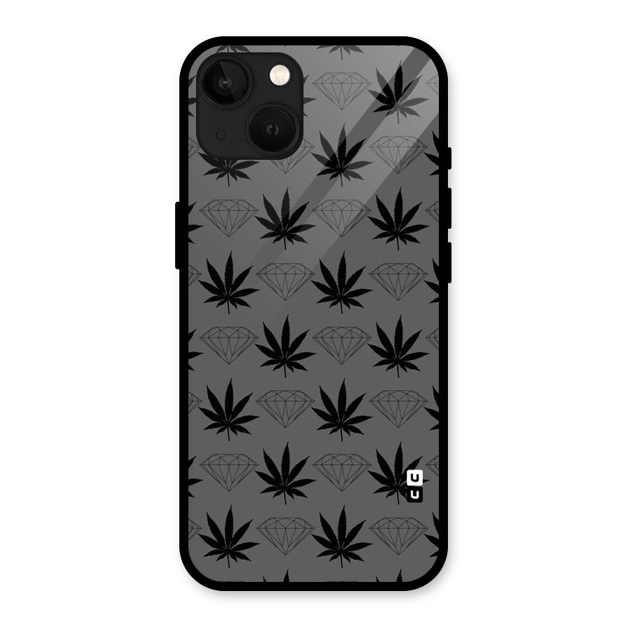 Grass Diamond Glass Back Case for iPhone 13