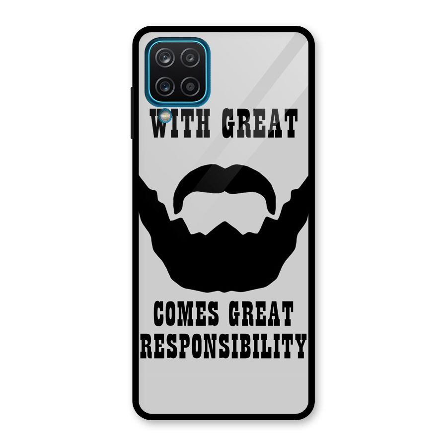 Great Beard Great Responsibility Glass Back Case for Galaxy A12