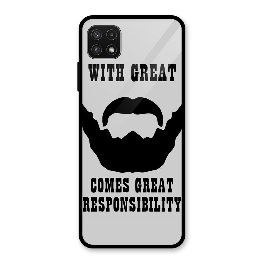 Great Beard Great Responsibility Glass Back Case for Galaxy A22 5G