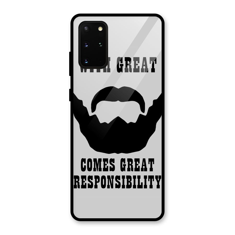 Great Beard Great Responsibility Glass Back Case for Galaxy S20 Plus