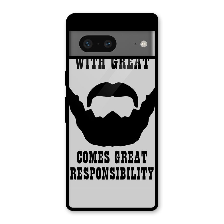 Great Beard Great Responsibility Glass Back Case for Google Pixel 7