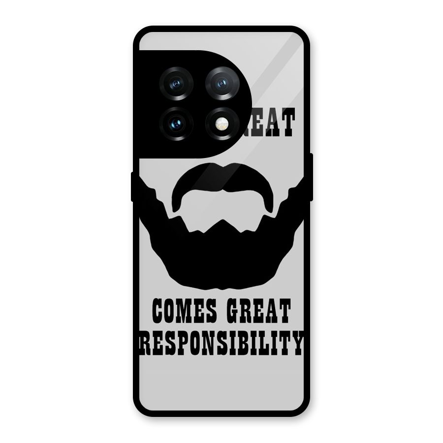 Great Beard Great Responsibility Glass Back Case for OnePlus 11