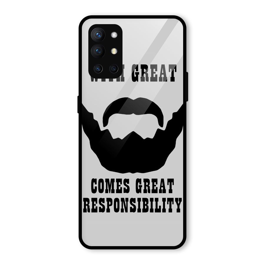 Great Beard Great Responsibility Glass Back Case for OnePlus 9R