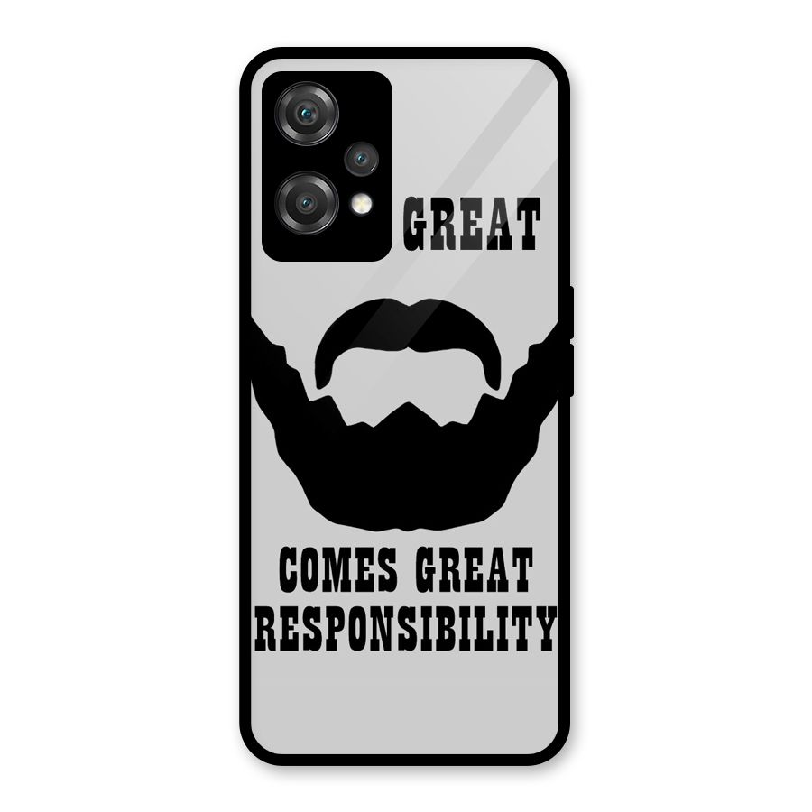Great Beard Great Responsibility Glass Back Case for OnePlus Nord CE 2 Lite 5G