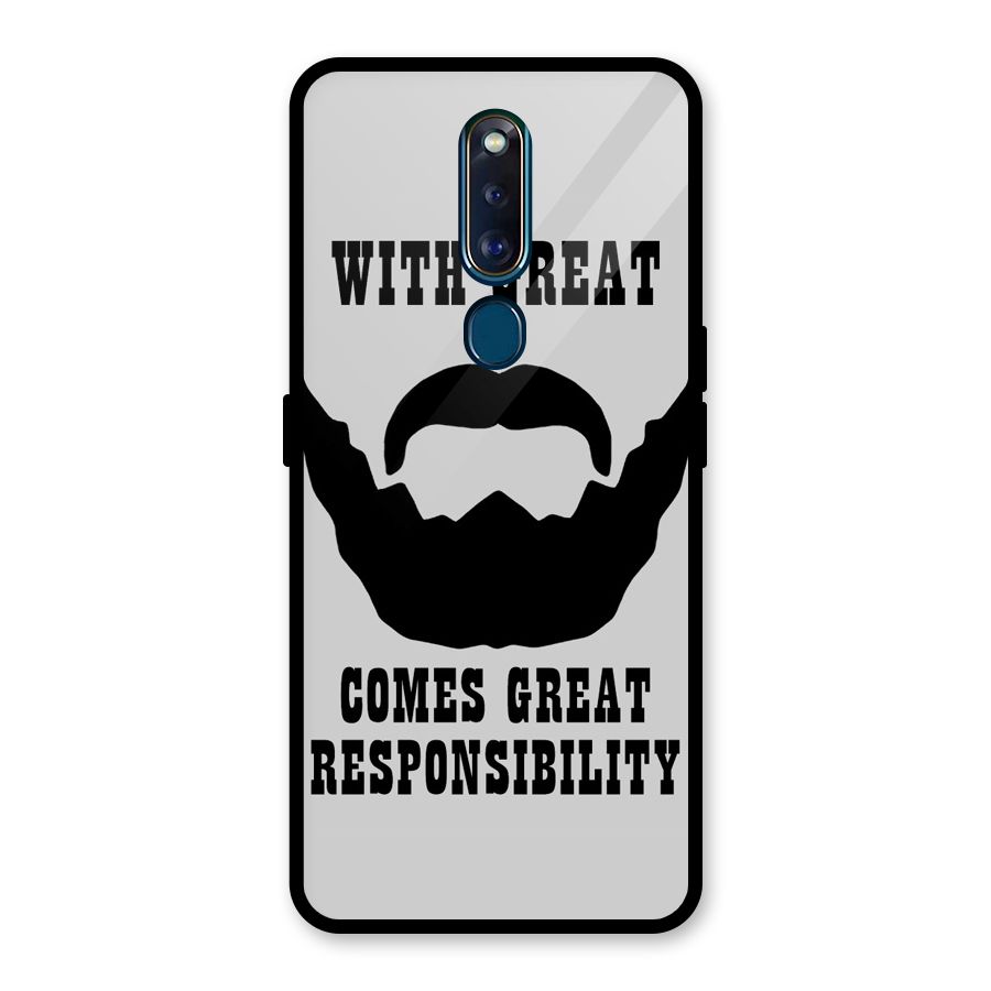 Great Beard Great Responsibility Glass Back Case for Oppo F11 Pro