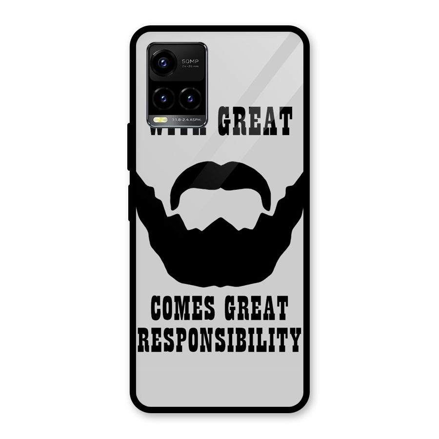 Great Beard Great Responsibility Glass Back Case for Vivo Y21A