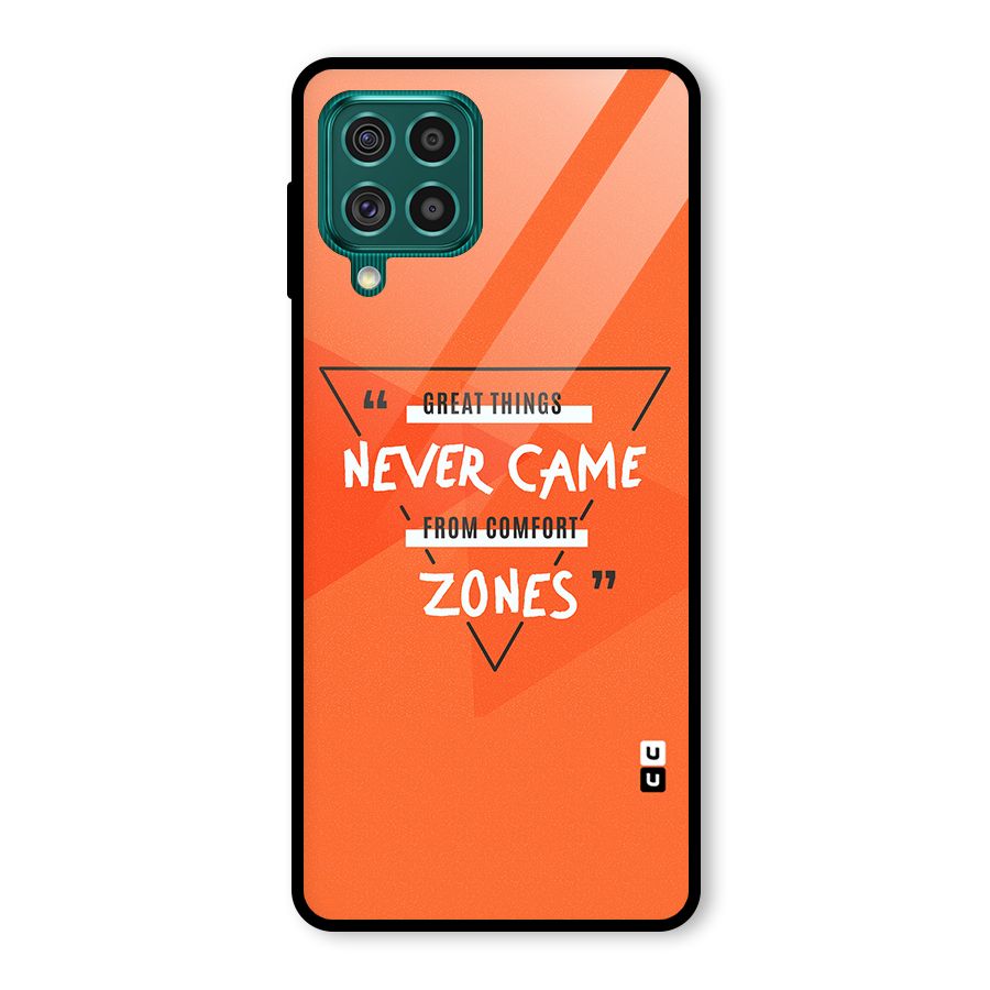 Great Things Comfort Zones Glass Back Case for Galaxy F62