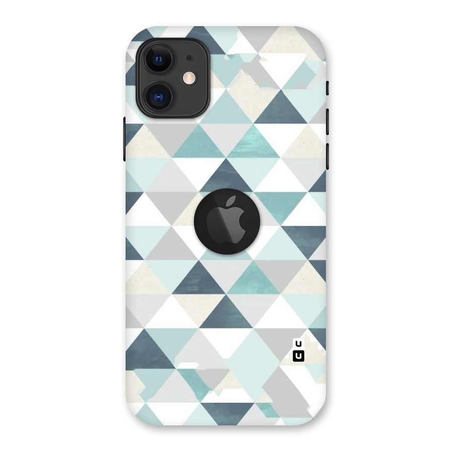 Green And Grey Pattern Back Case for iPhone 11 Logo Cut